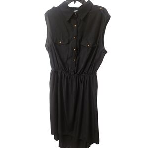 Bloom- Ladies Black Pullover Sleevless High Low Dress